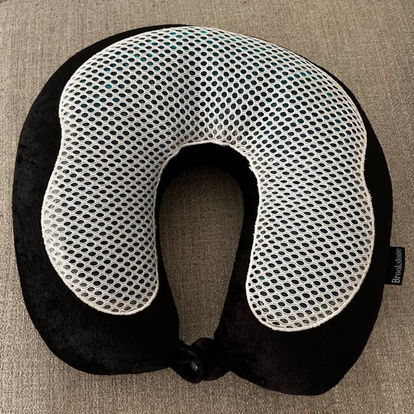 Brookstone Other Brookstone Black Cool Gel Bamboo Microbead Travel Neck Pillow Poshmark
